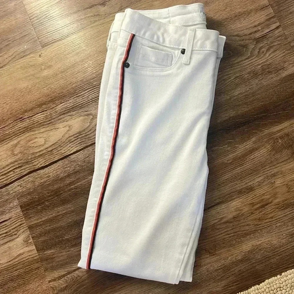 Parker Smith White Jeans with navy/orange trim. 28 skinny perfect condition. - Picture 13 of 15